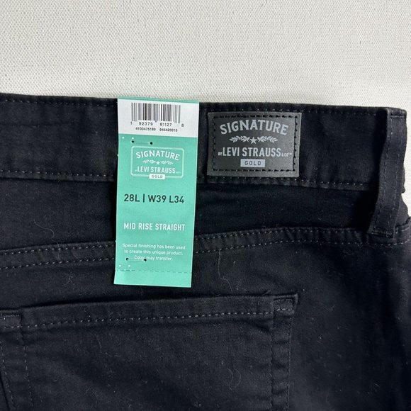 Levis Strauss Signature Stretch Mid Rise Straight Leg Jeans Pants Women Size 28L - Picture 6 of 8